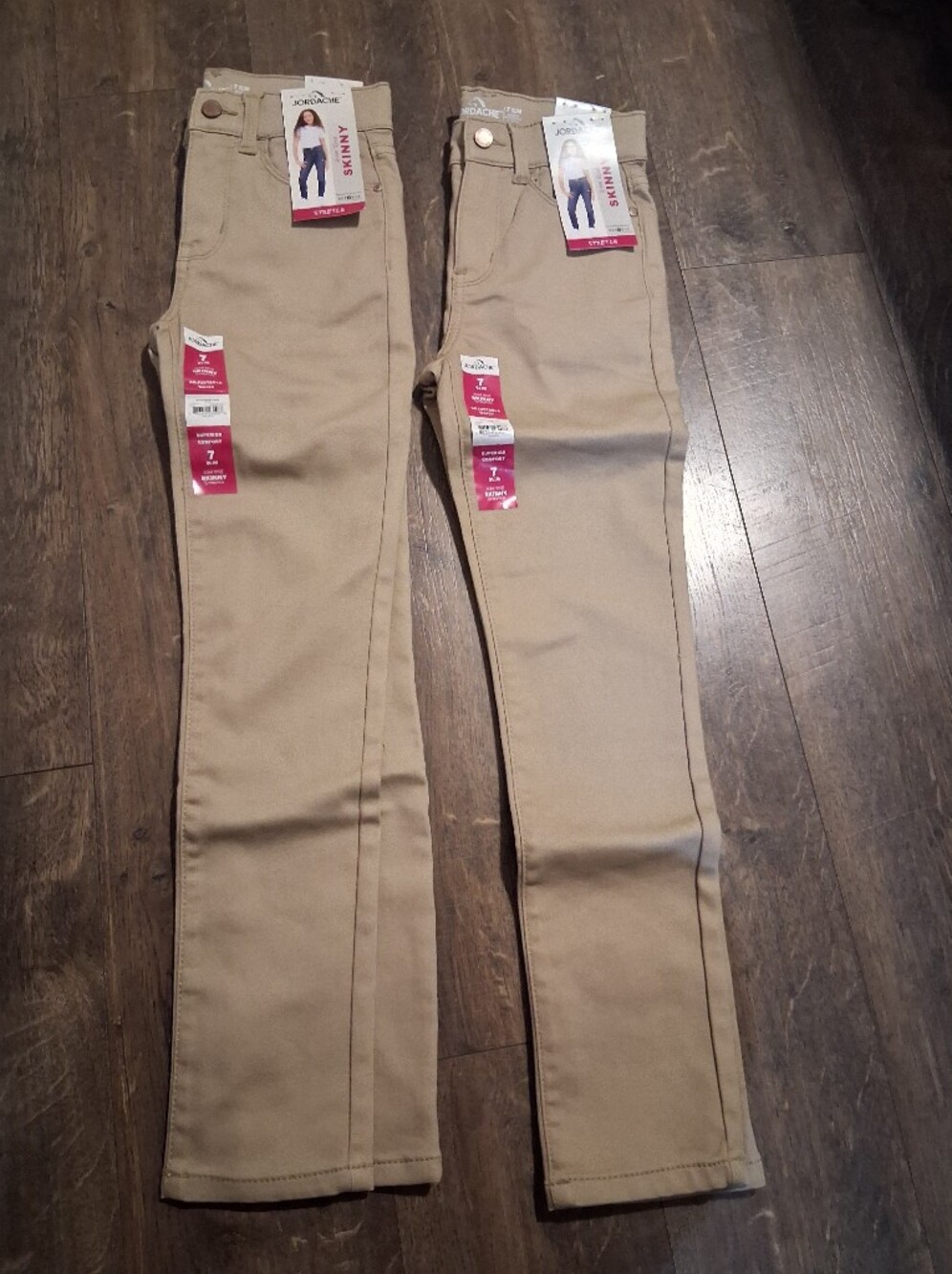 Jordache Kids Classic School Uniform Tan Chino Girls Khaki Pants Size 7